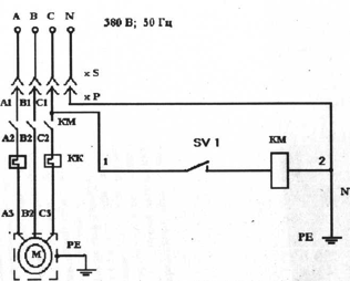 Электрическая схема кремовзбивальной машины МВ-6
