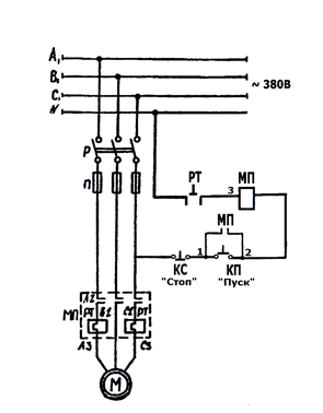 Электросхема машины тестомесильной ТММ-1М.